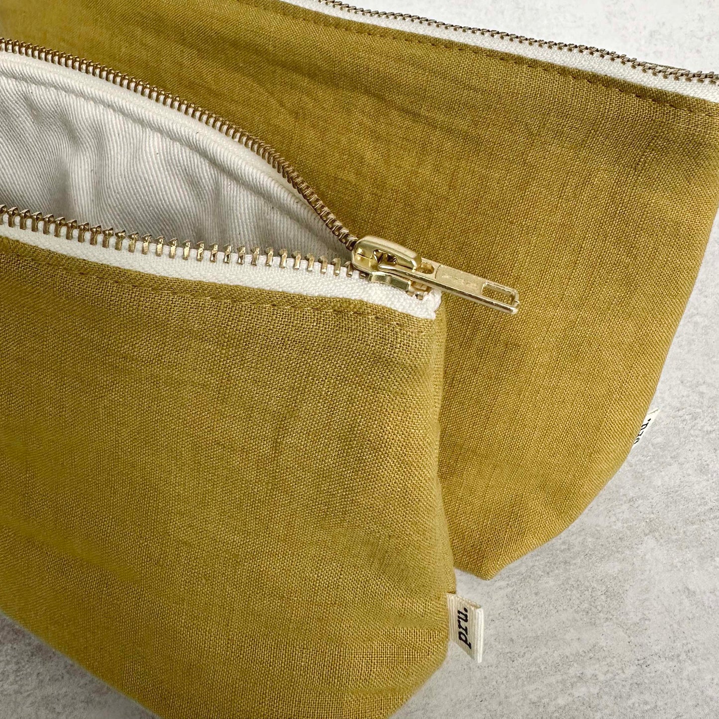 The Linen Pouch Bag - Ochre Yellow