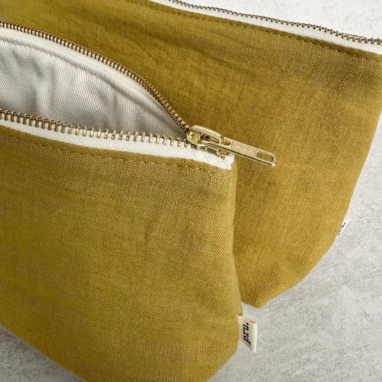 The Linen Pouch Bag - Ochre Yellow
