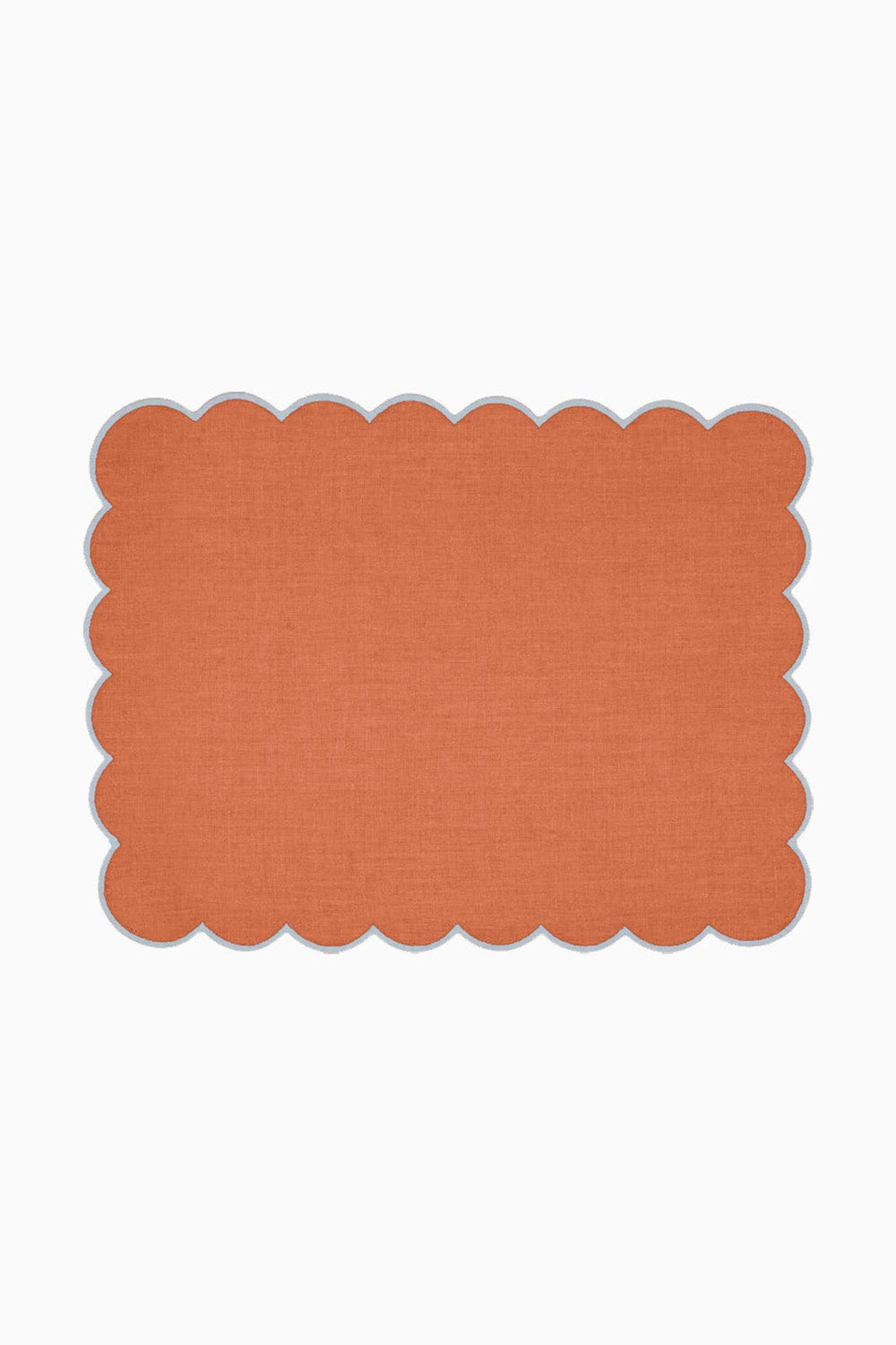 Zero-Waste Scalloped Linen Placemats Tangerine - Set of 2