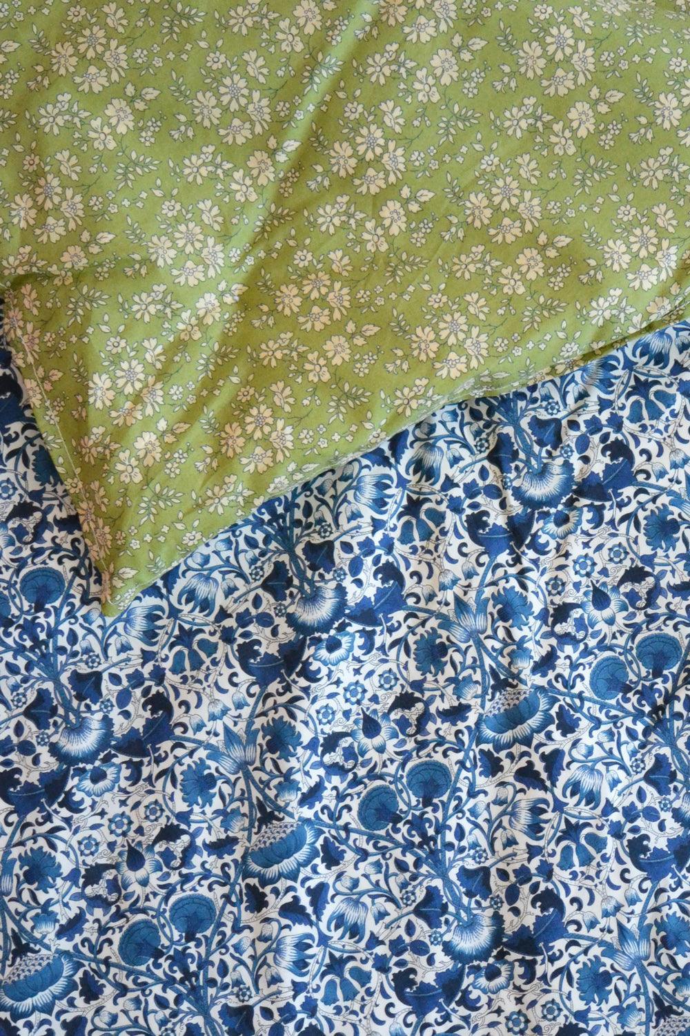 Reversible Heirloom Quilt Made With Liberty Fabric Lodden & Capel Pistachio