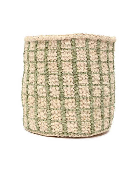 KAGUA: Green Check Woven Storage Basket