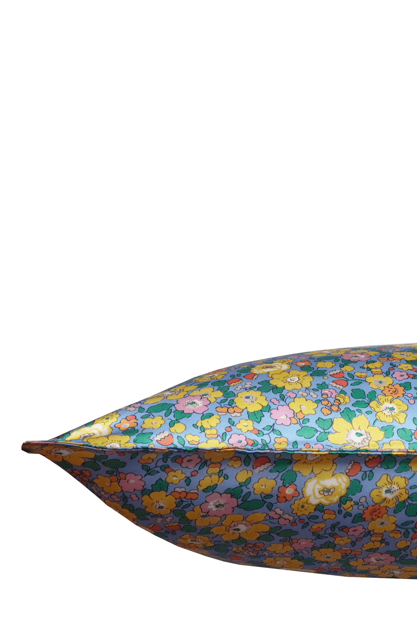 Silk Pillowcase made with Liberty Fabric BETSY FIELD SKY BLUE