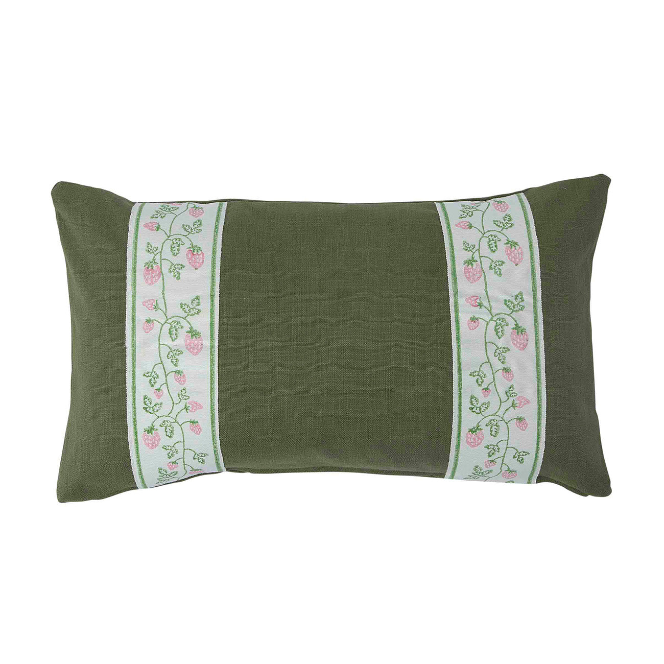 Cushion Olive Green with Strawberry Green/Pink Tape