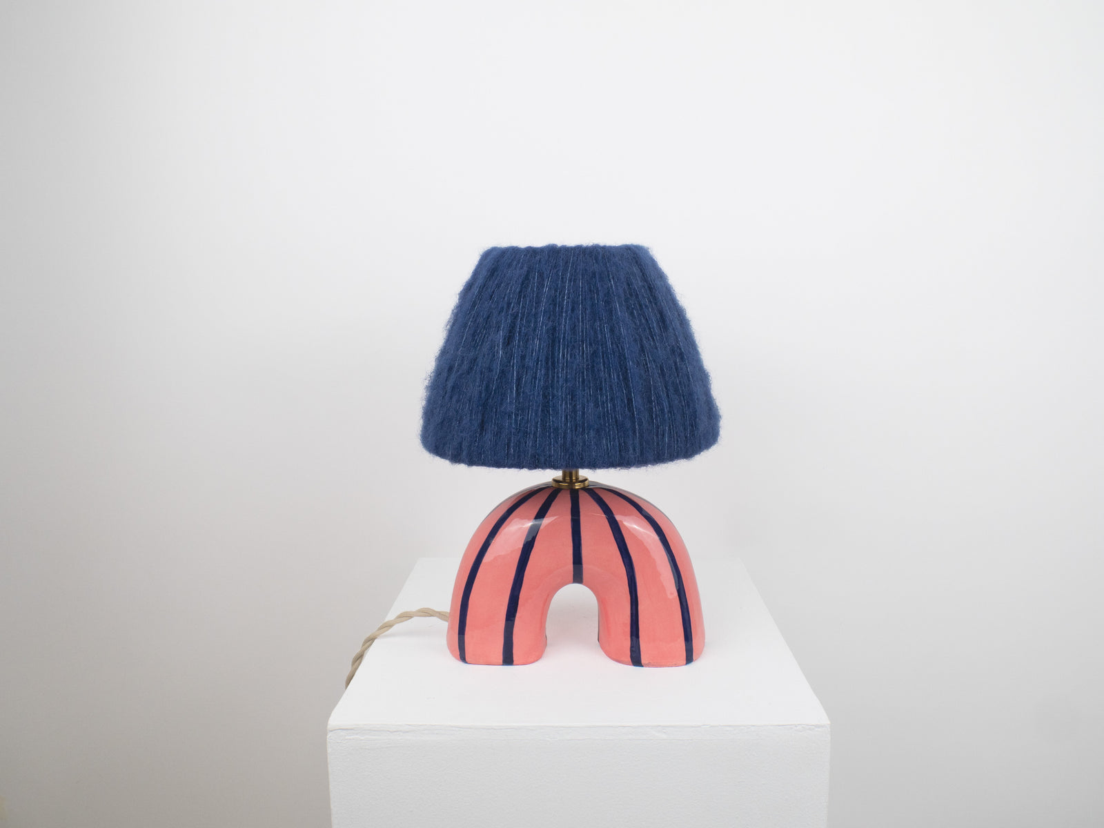 'Me' Table Lamp - Blue Stripes