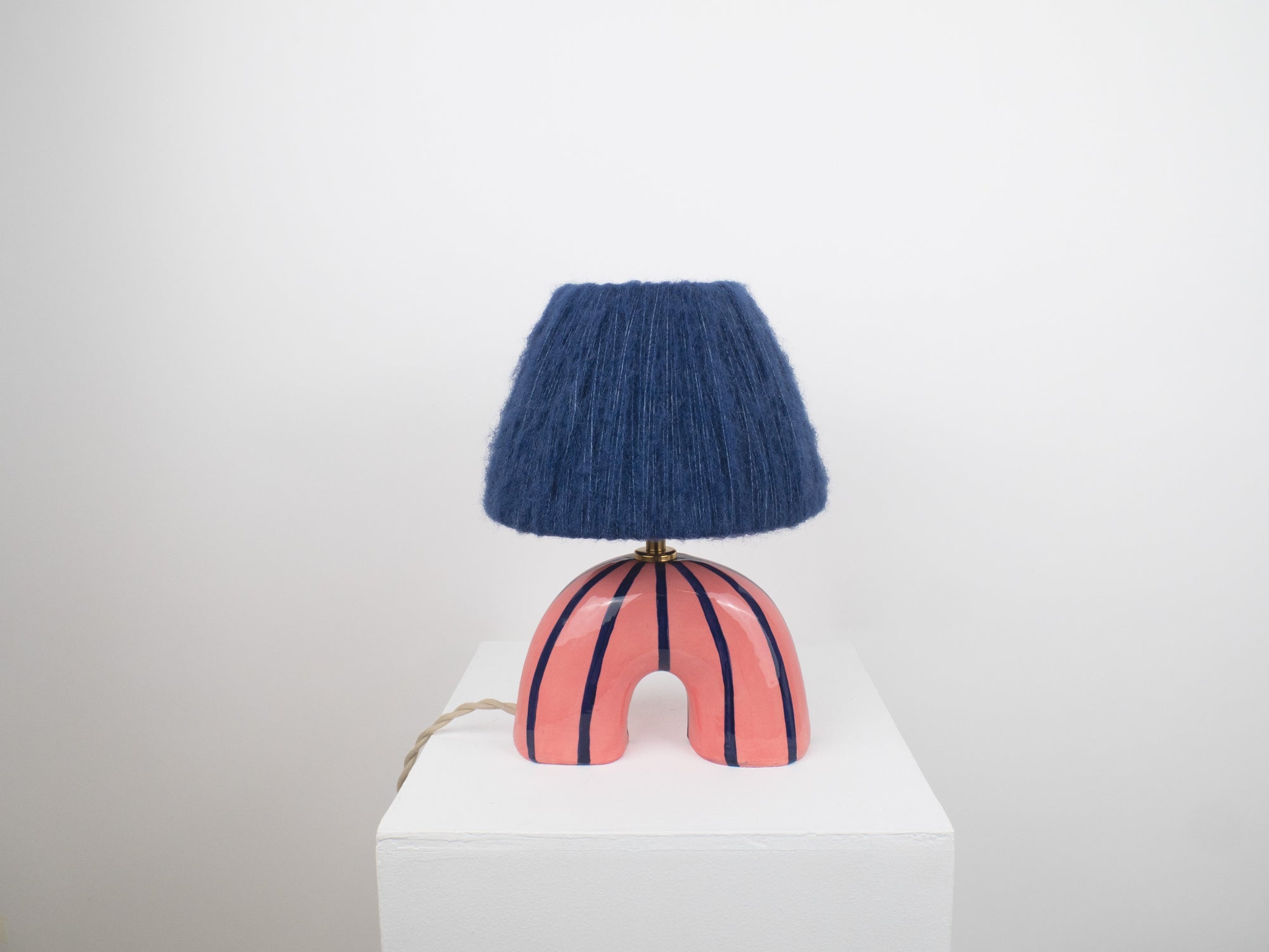 'Me' Table Lamp - Blue Stripes