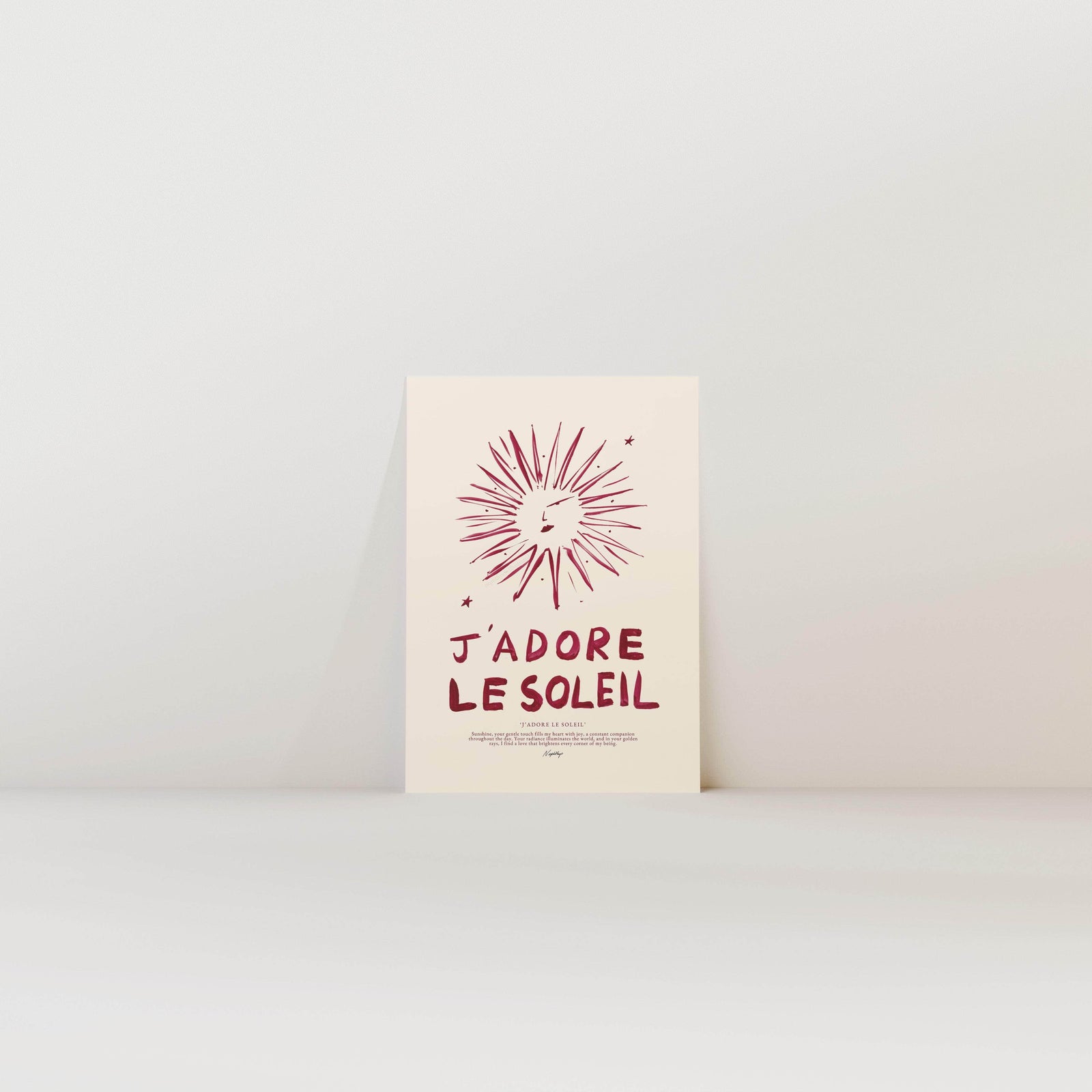 J'adore Le Soleil Print(Brush Stroke Red)