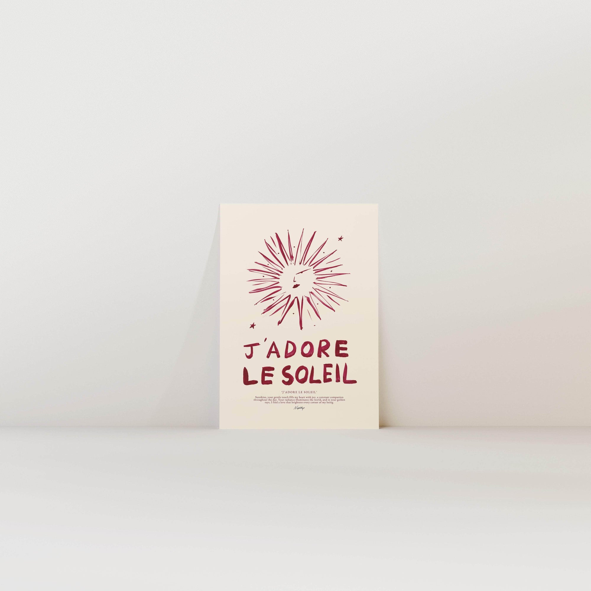 J'adore Le Soleil Print(Brush Stroke Red)