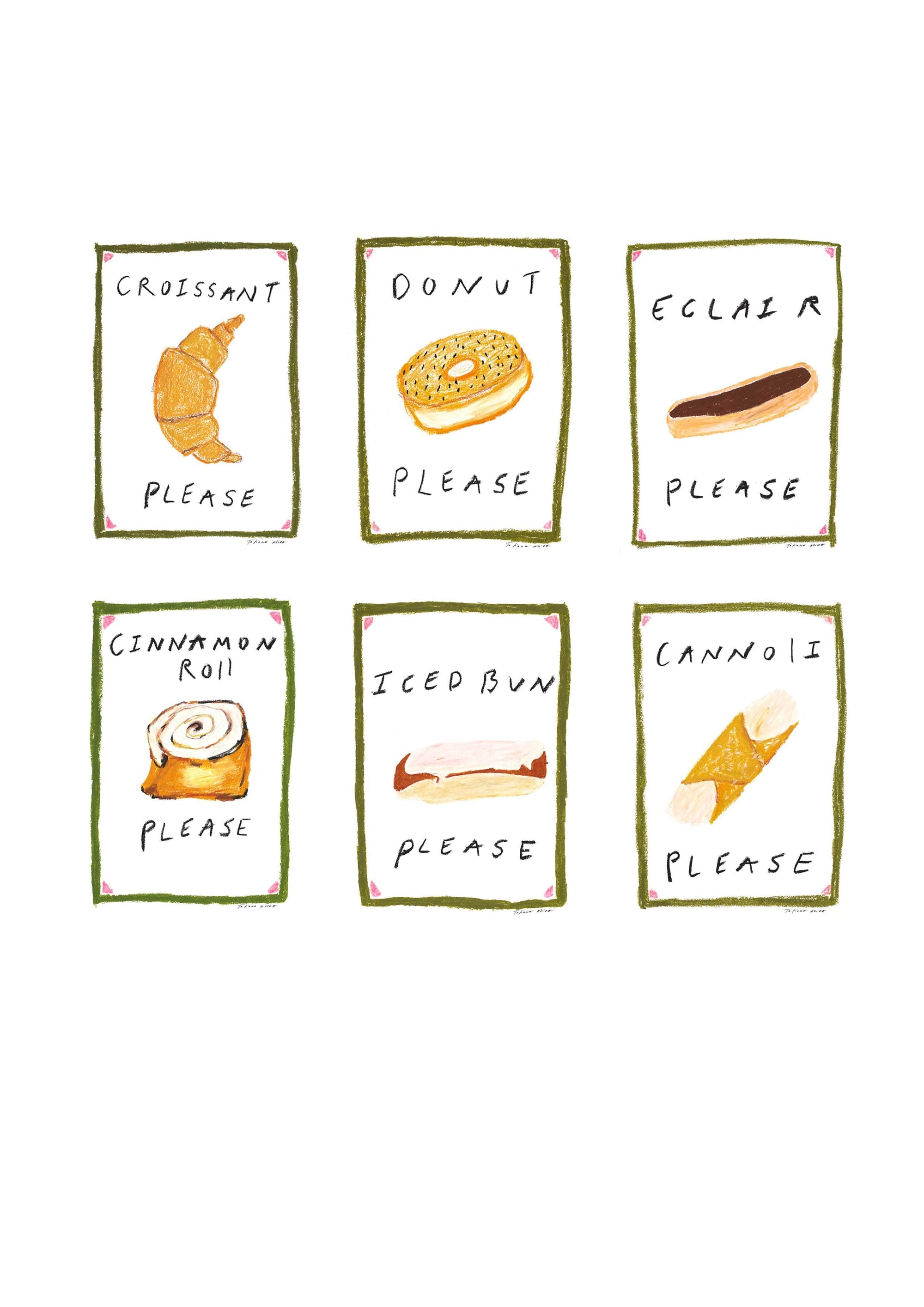 Pastry Please Set of 6 Art Prints