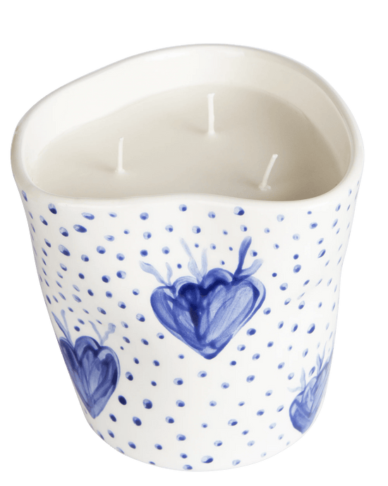 Blue Coral & Dots Candle
