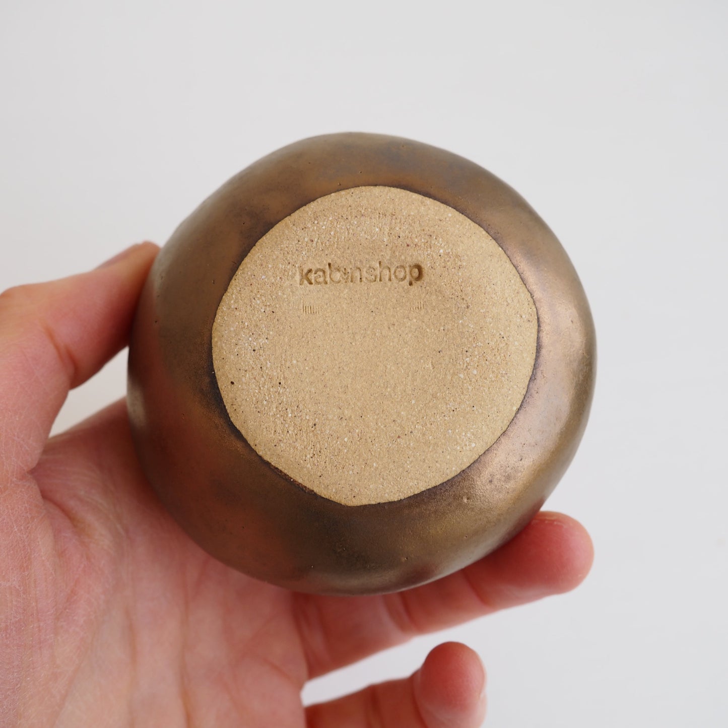 Handmade Ceramic Round Vases in White, Gold & Black