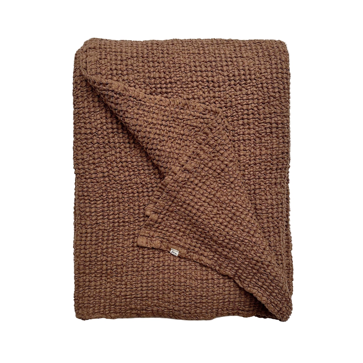 Mya Linen Waffle Blanket Rust OEKO-TEX Certified