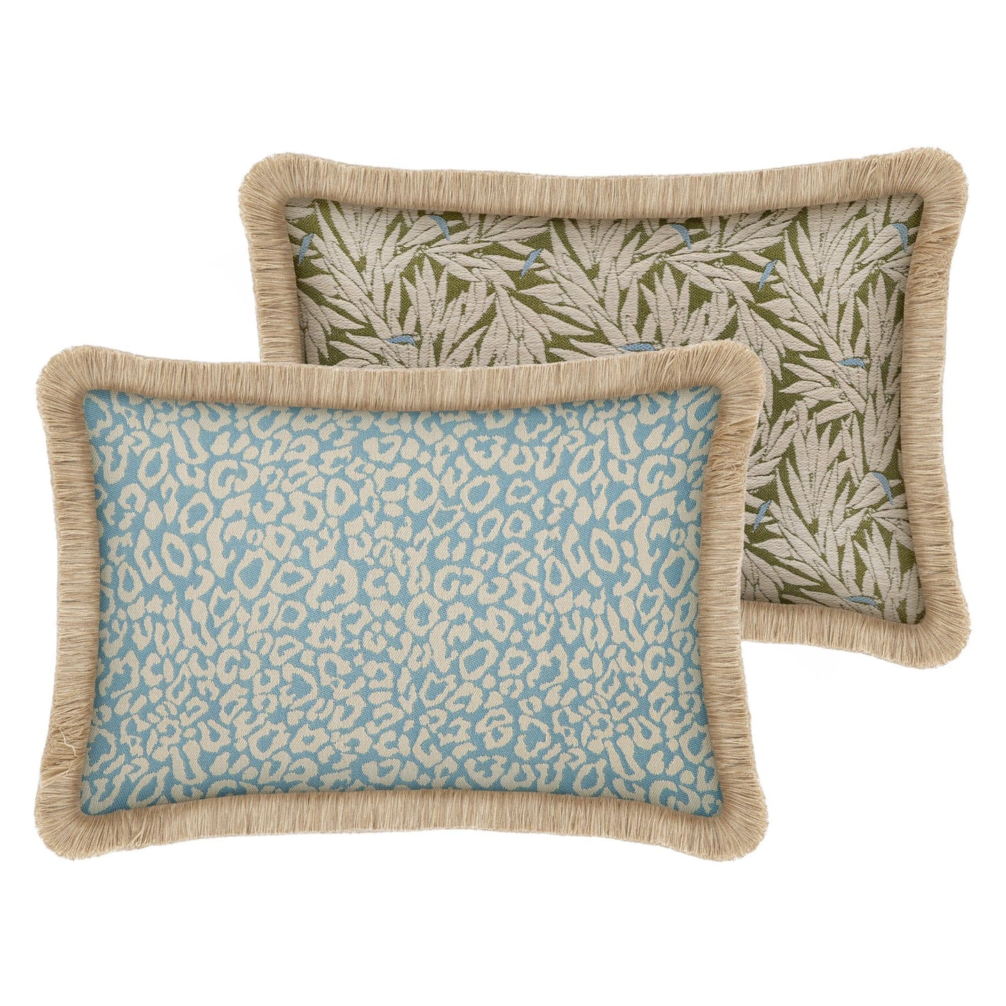 Double Sided Cushion Maya Ice & Ecru x Yoko Olive