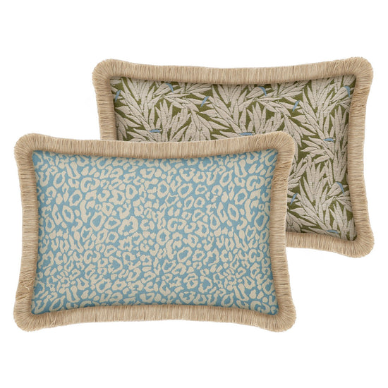 Double Sided Cushion Maya Ice & Ecru x Yoko Olive