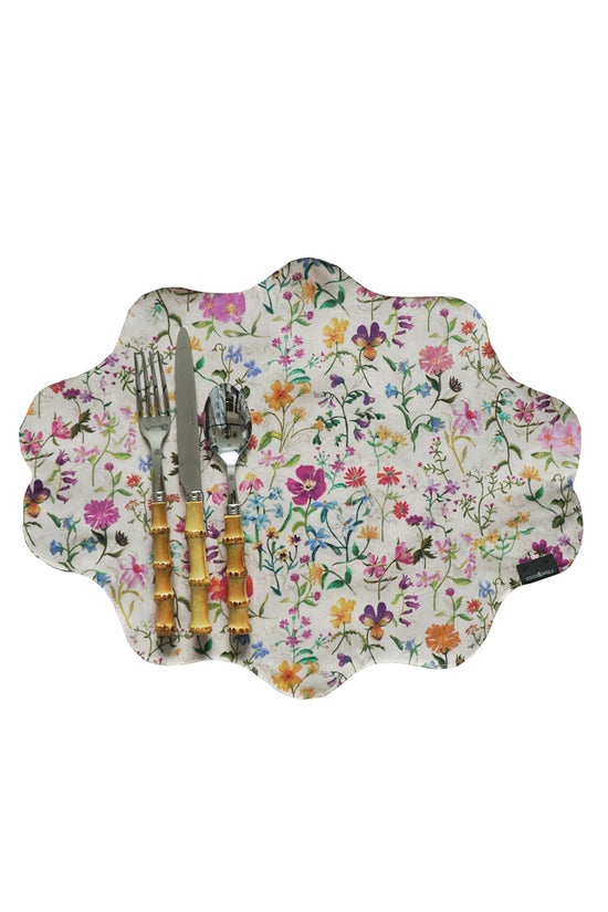 Reversible Wavy Placemat made with Liberty Fabric LINEN GARDEN & KATIE & MILLIE