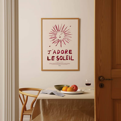 J'adore Le Soleil Print(Brush Stroke Red)