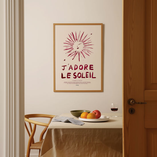 J'adore Le Soleil Print(Brush Stroke Red)