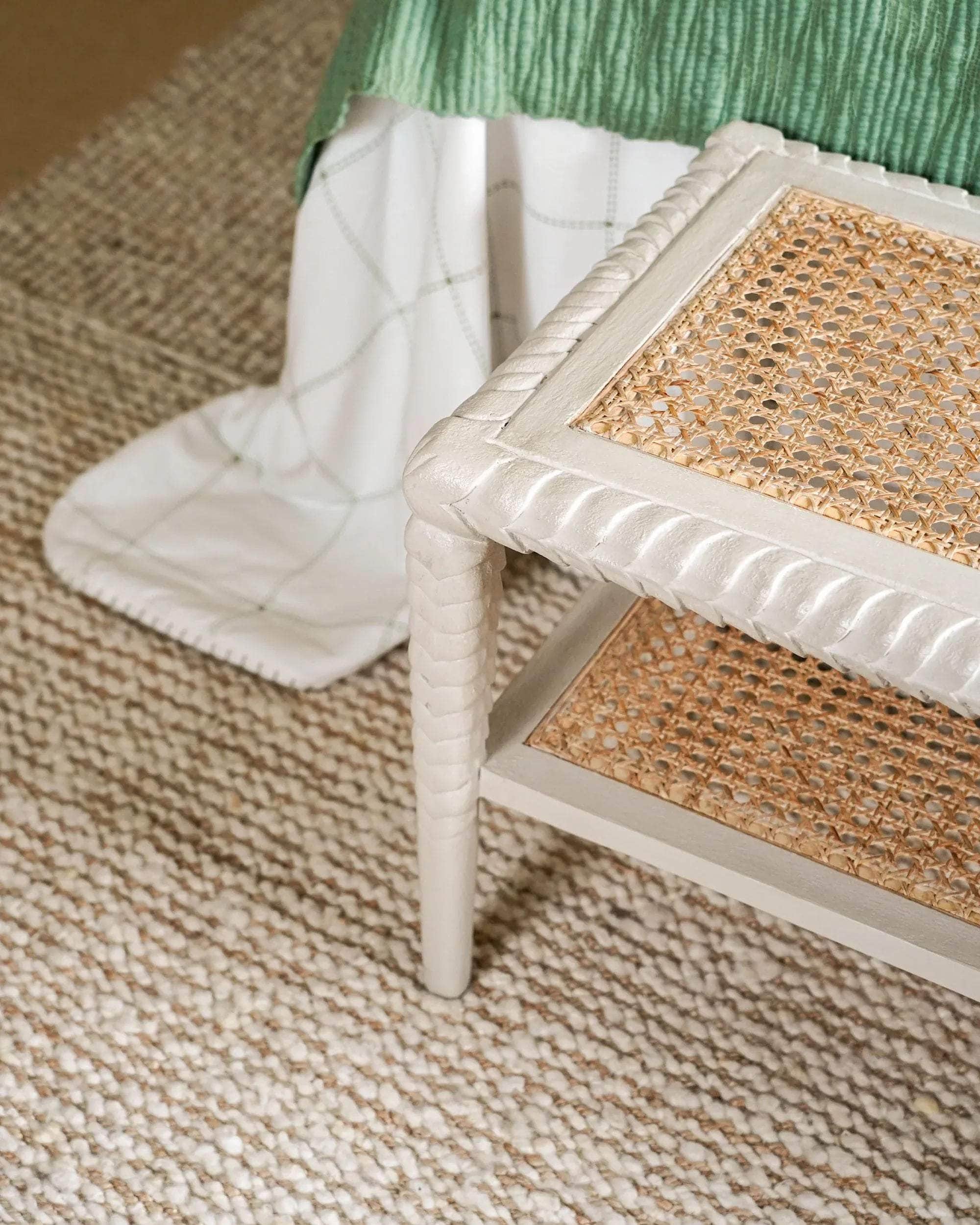 Pavilion Wooden Ottoman - Taupe