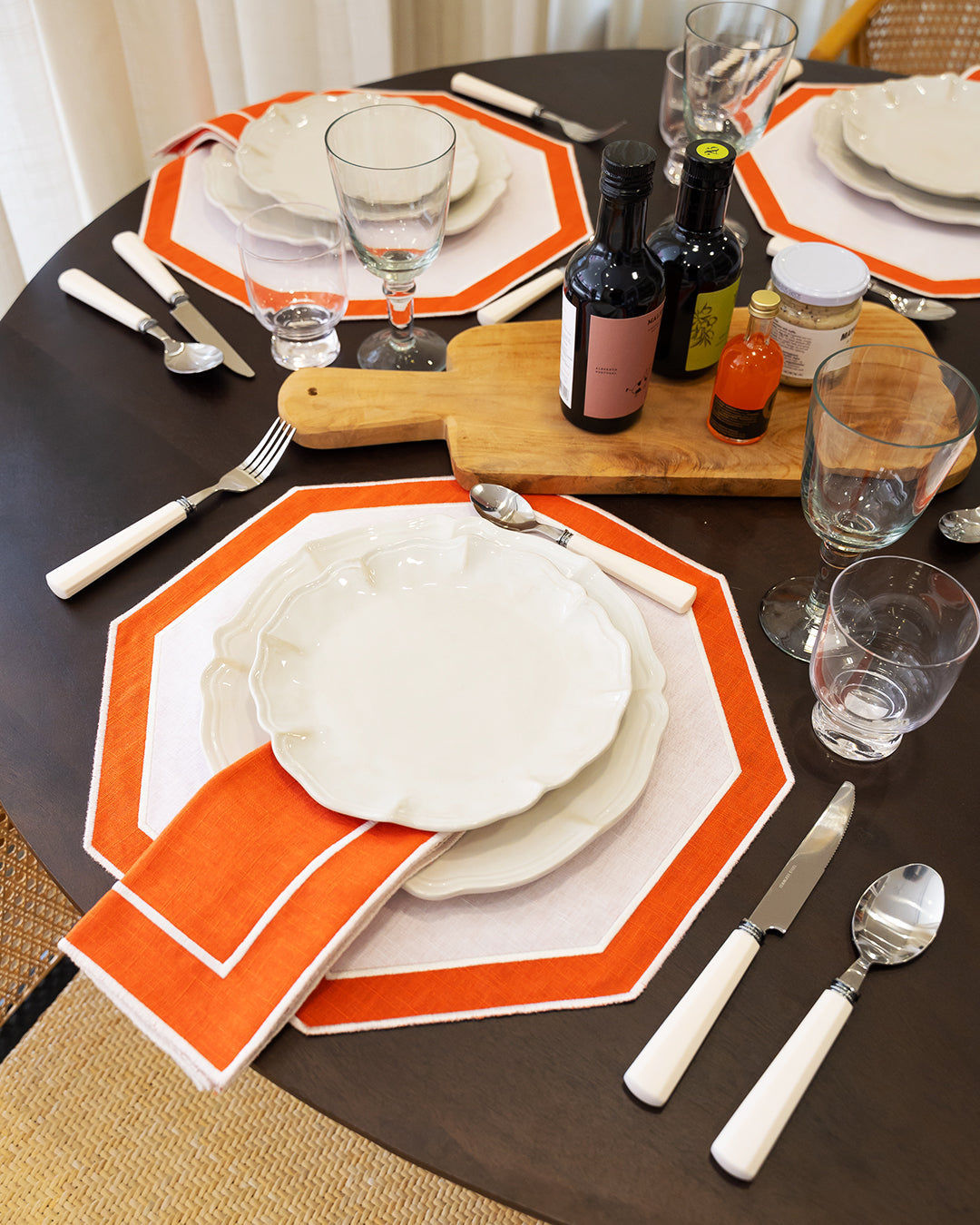 Douro Placemat, Orange with White (Reversible)