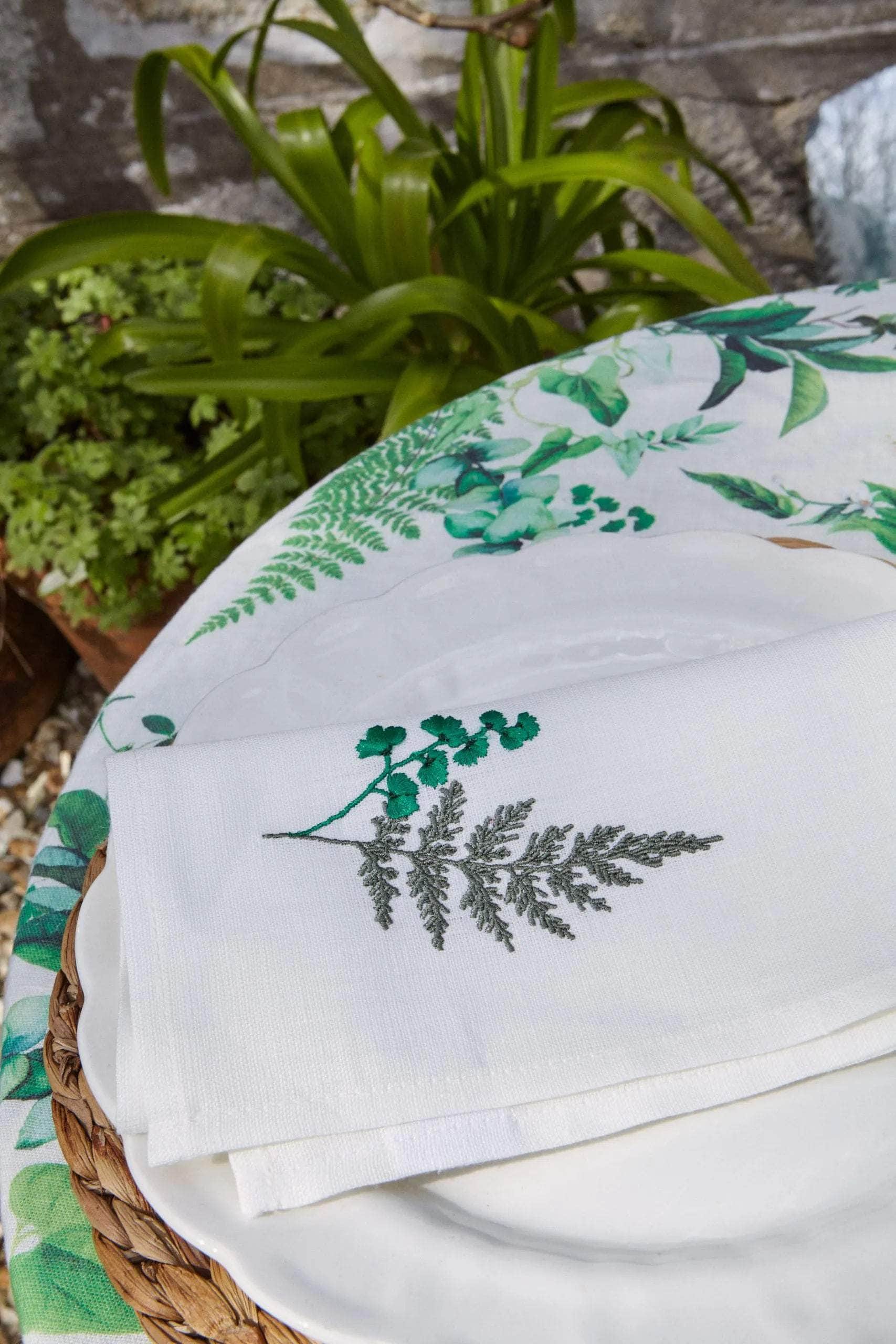 Eden Embroidered Linen Napkin