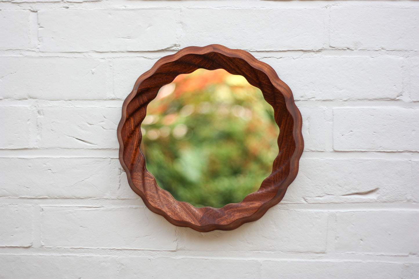 Kruller Porthole Mirror - Sapele