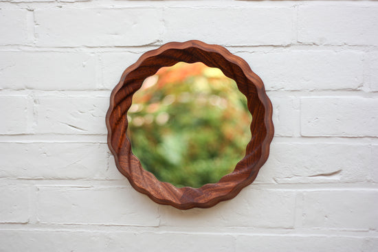 Kruller Porthole Mirror - Sapele