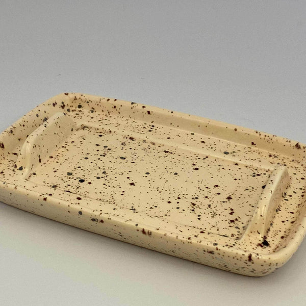 Butter Dish with Speckled Honey Glaze