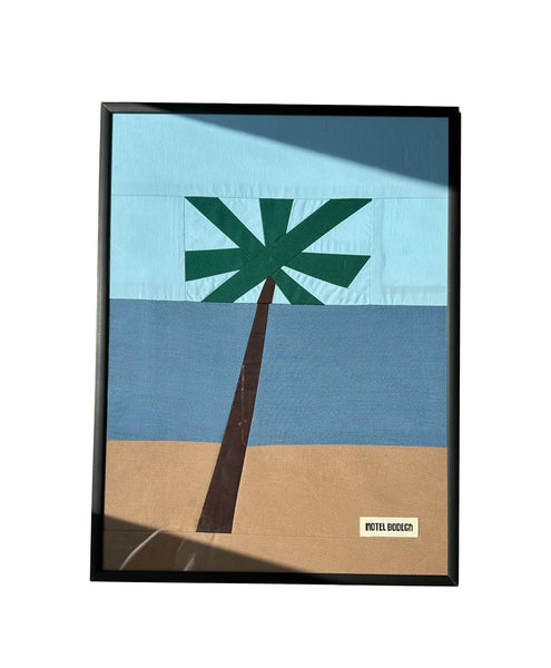 Palm Tree Original Quilted Artwork in Frame