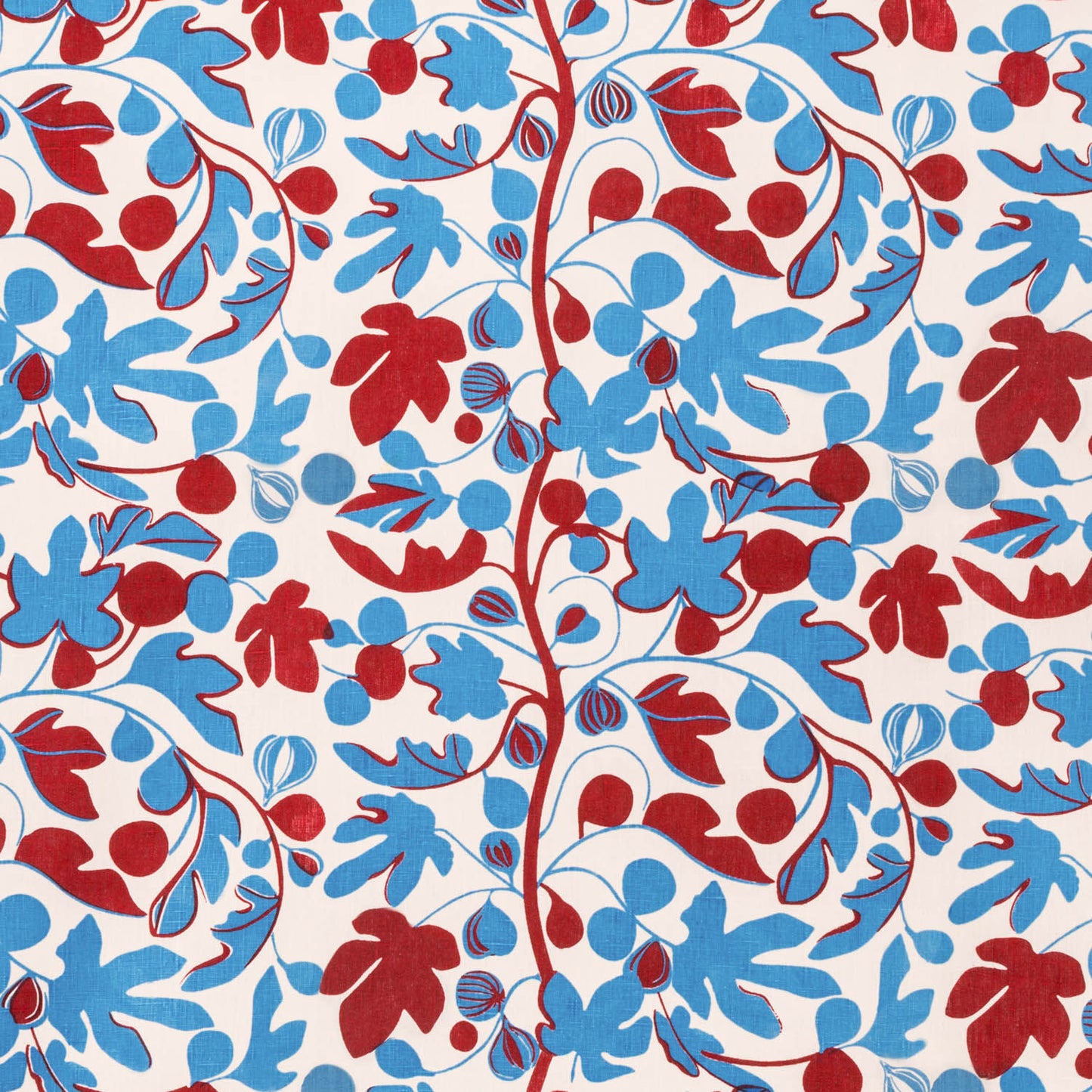 Figs Fabric (Red and Cornflower Blue)