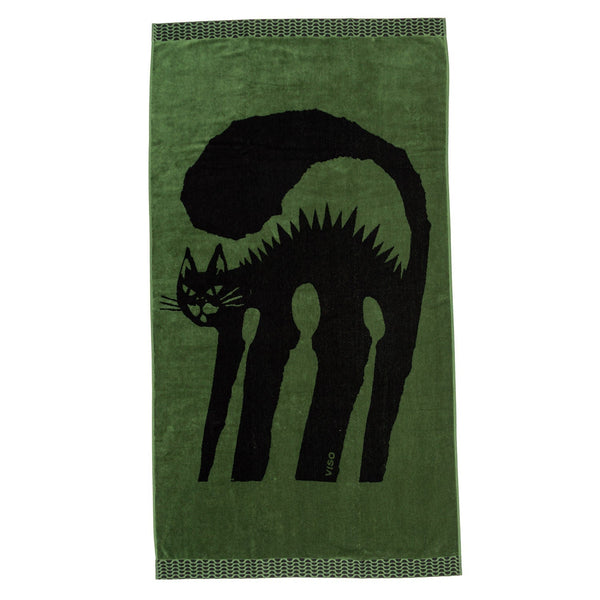 Cat and Match Green Towel