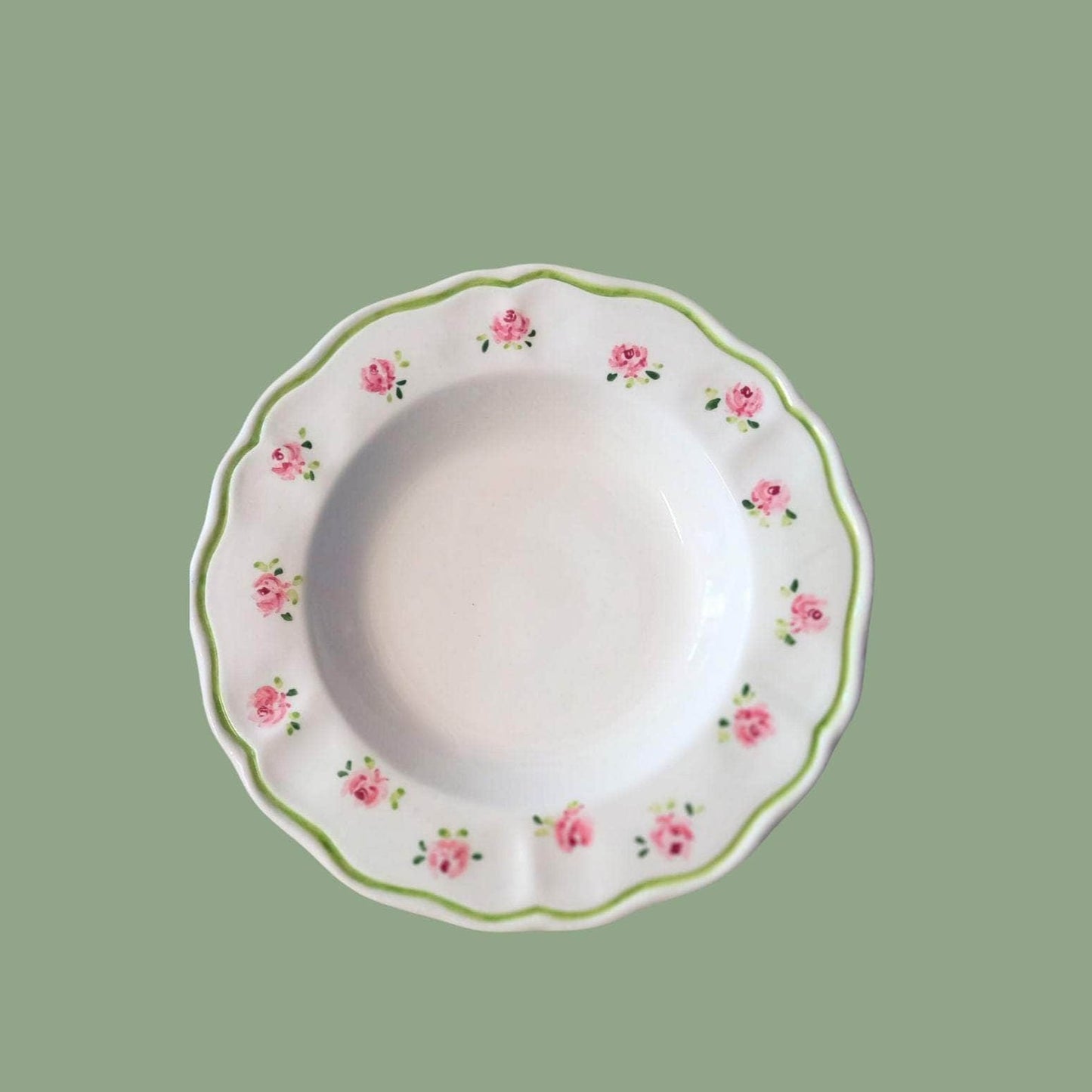 Ceramic Provence Pink Floral Plate Set of Four