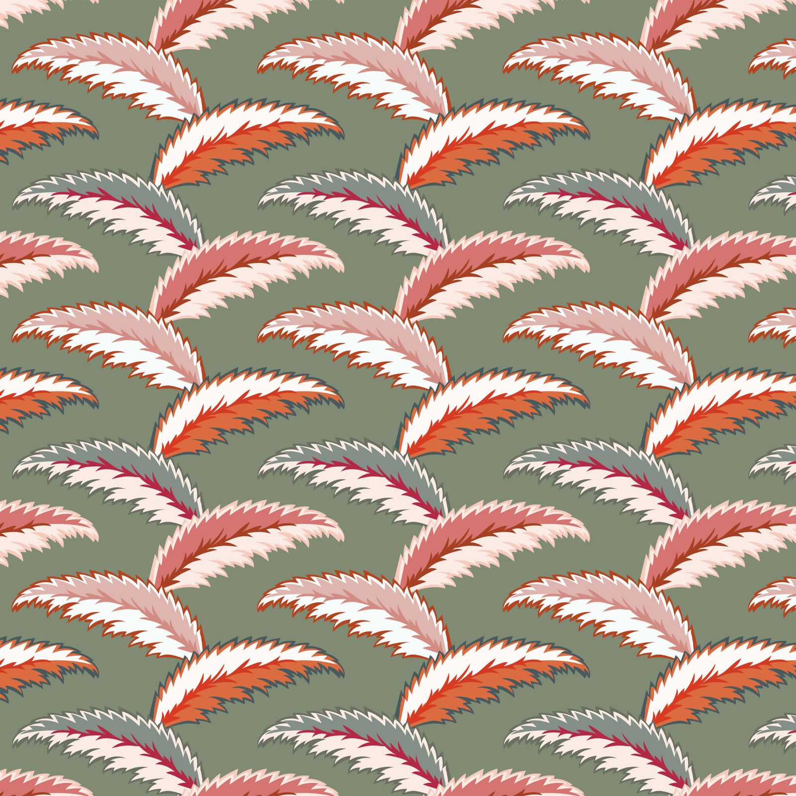 Persian Palm Wallpaper - Sage Green