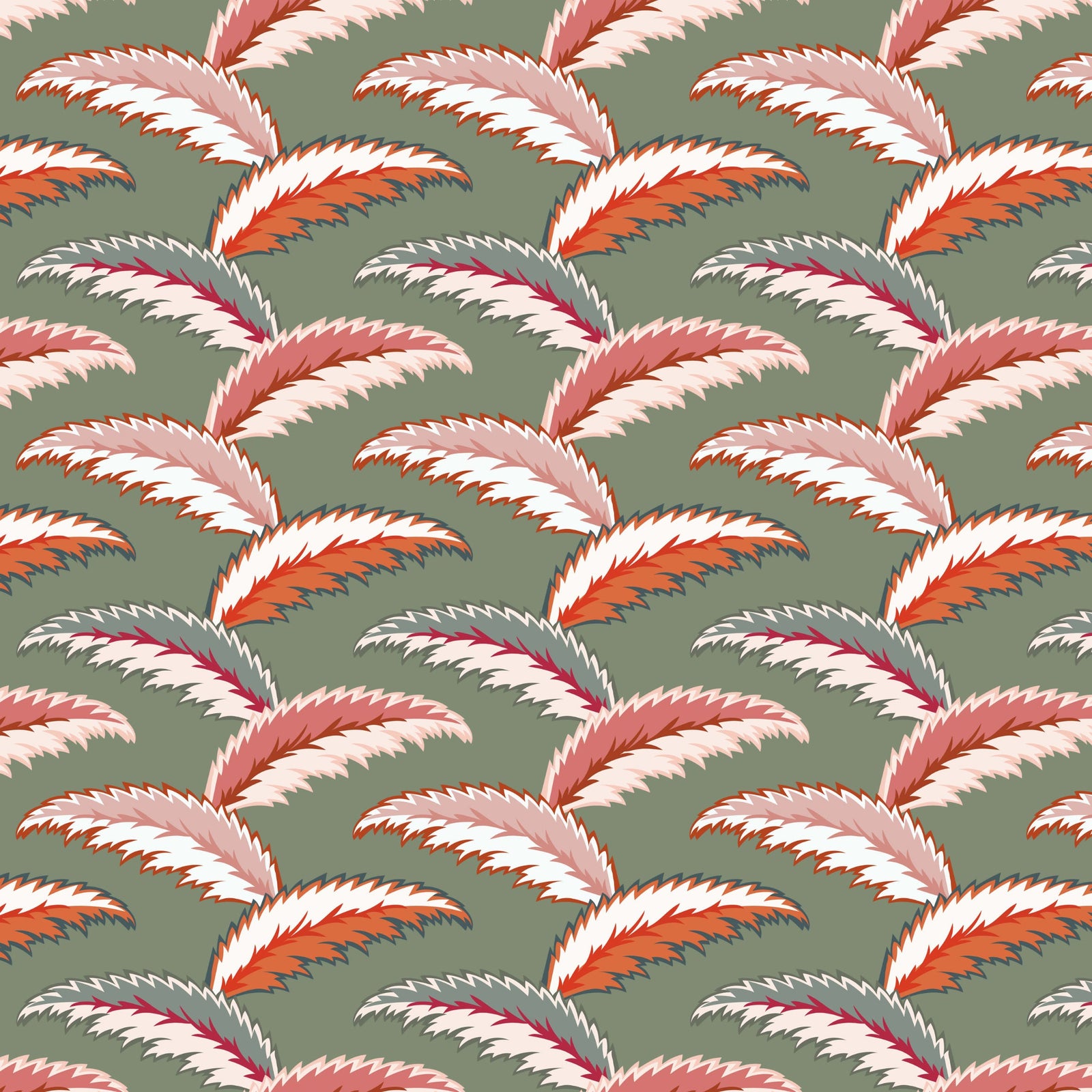 Persian Palm Wallpaper - Sage Green