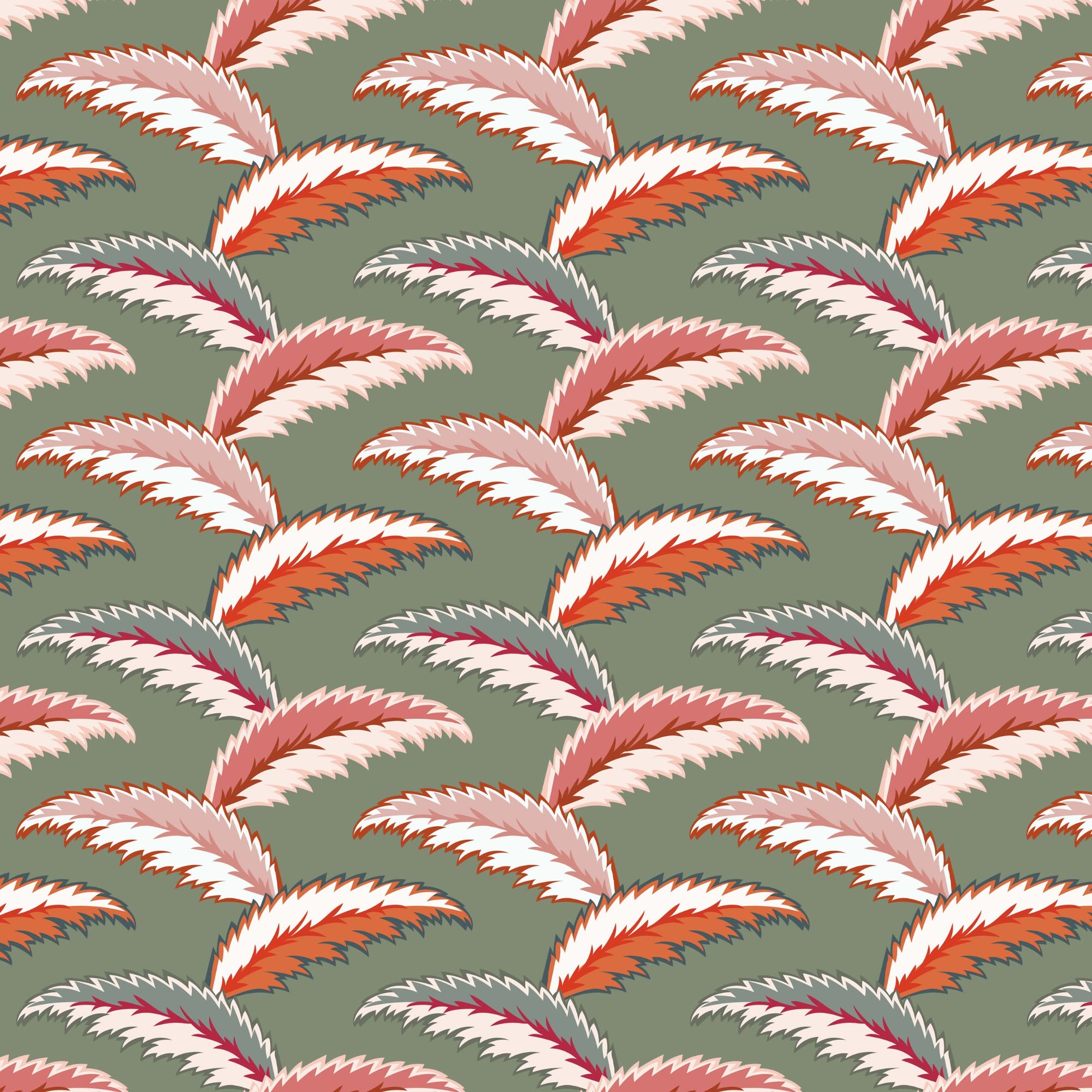Persian Palm Wallpaper - Sage Green