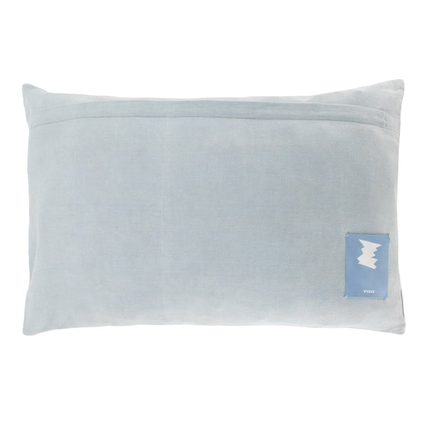 Blue Botanical Linen Pillow Cover