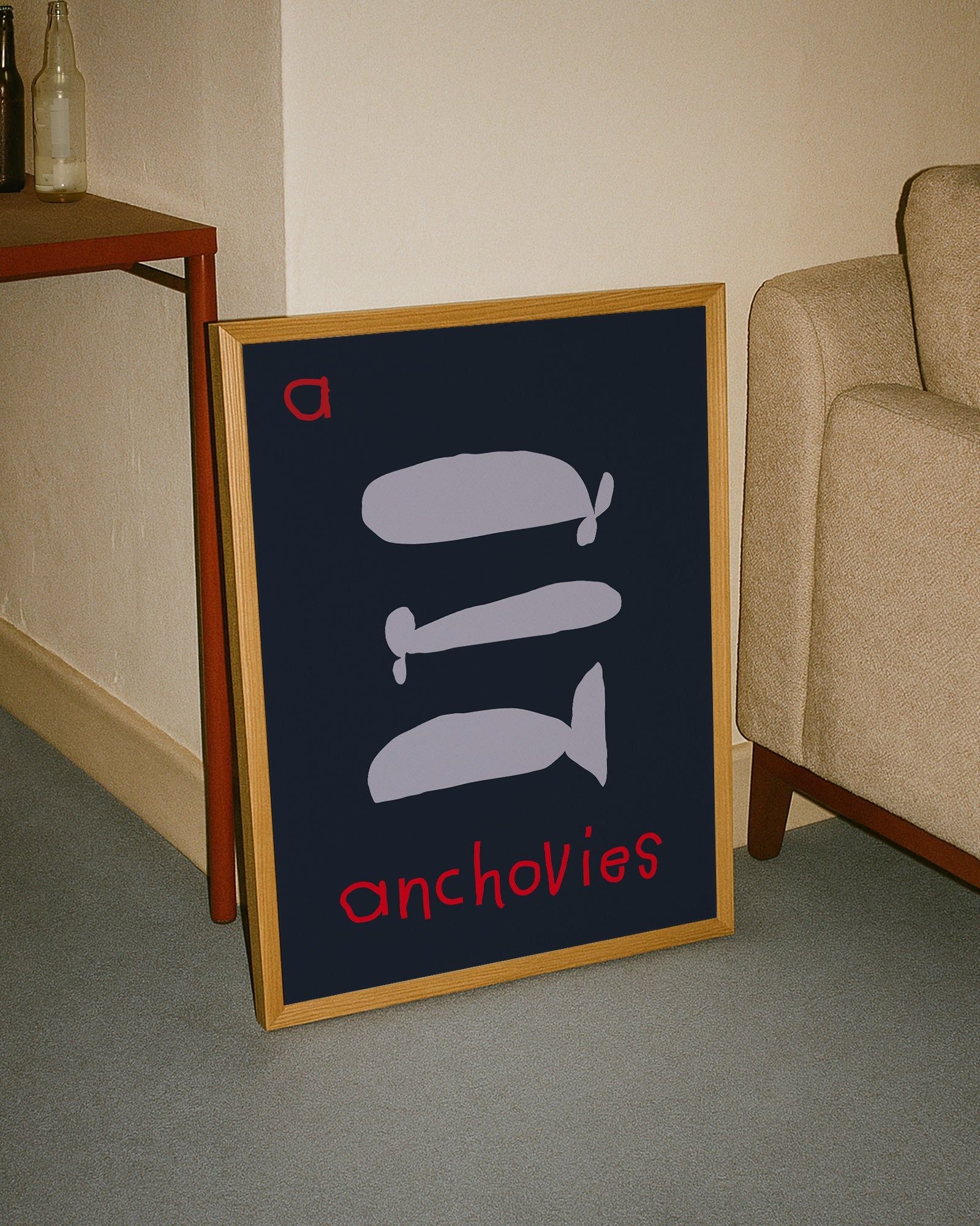 A for Anchovies Art Print