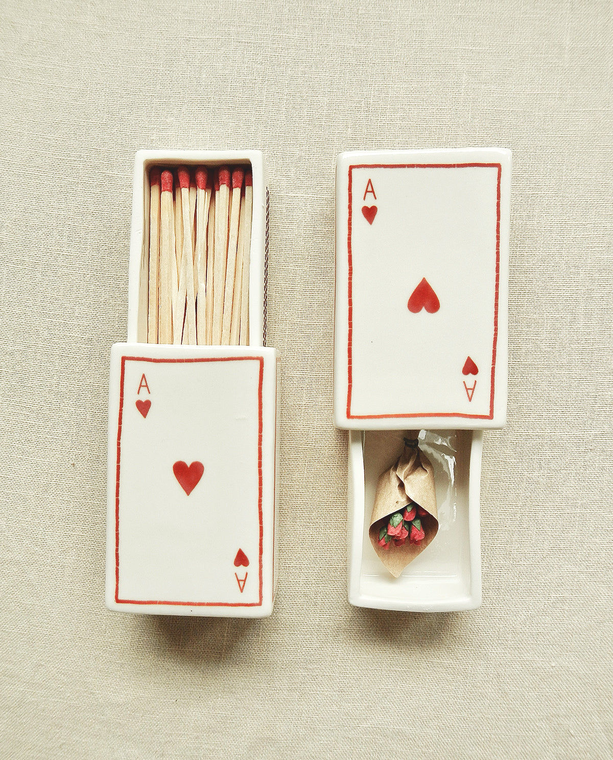 ‘Ace Of Hearts’ Ceramic Matchbox