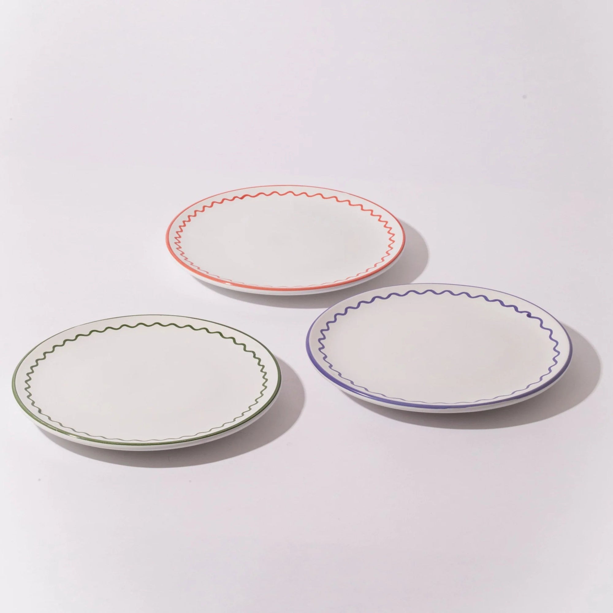 Lunch Plate - Lobster Red Zigzag