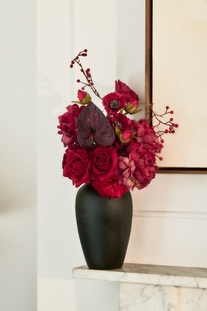 Scarlett - Faux Flower Arrangement - Reds