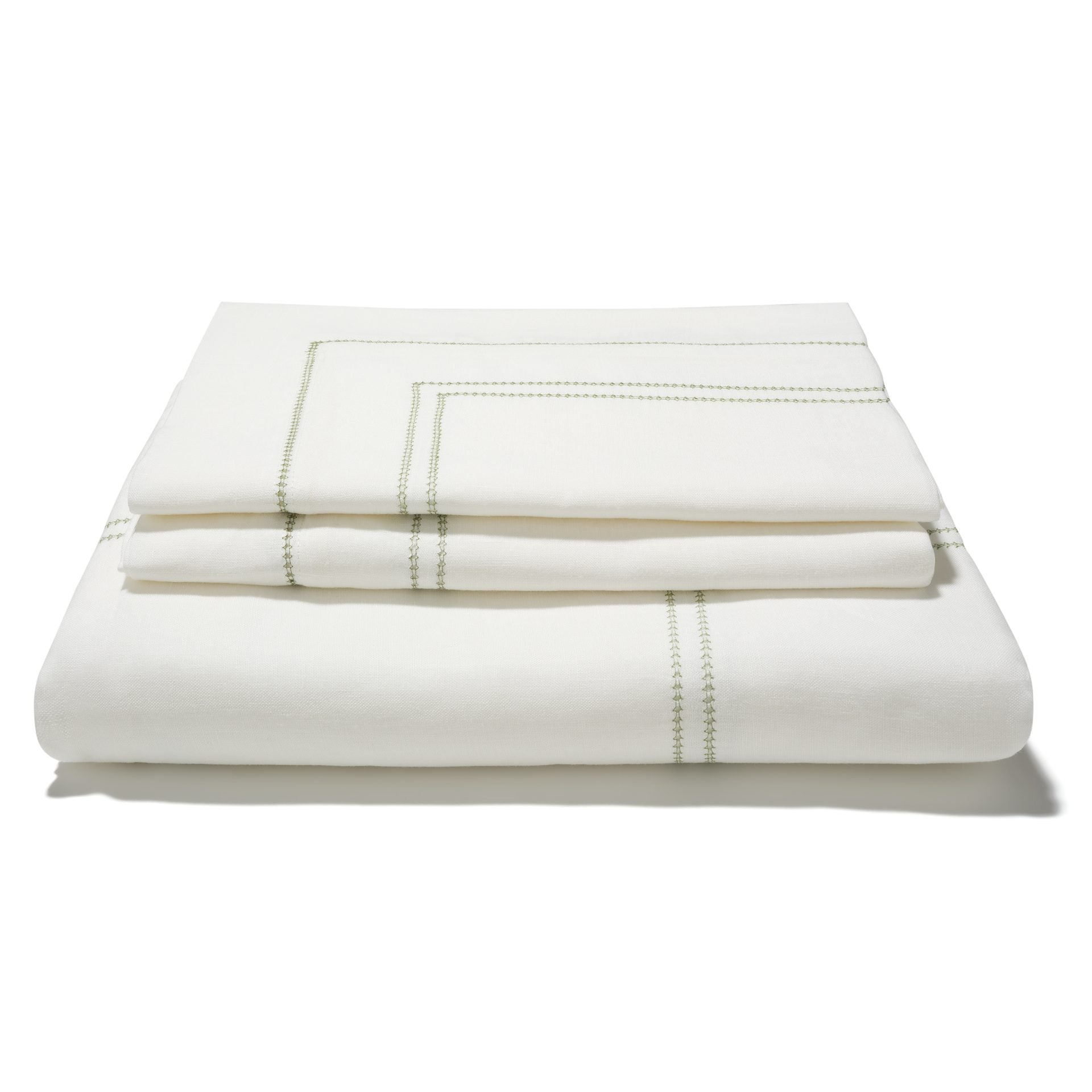 Bed Linen Set Hemstitch Botanical Green
