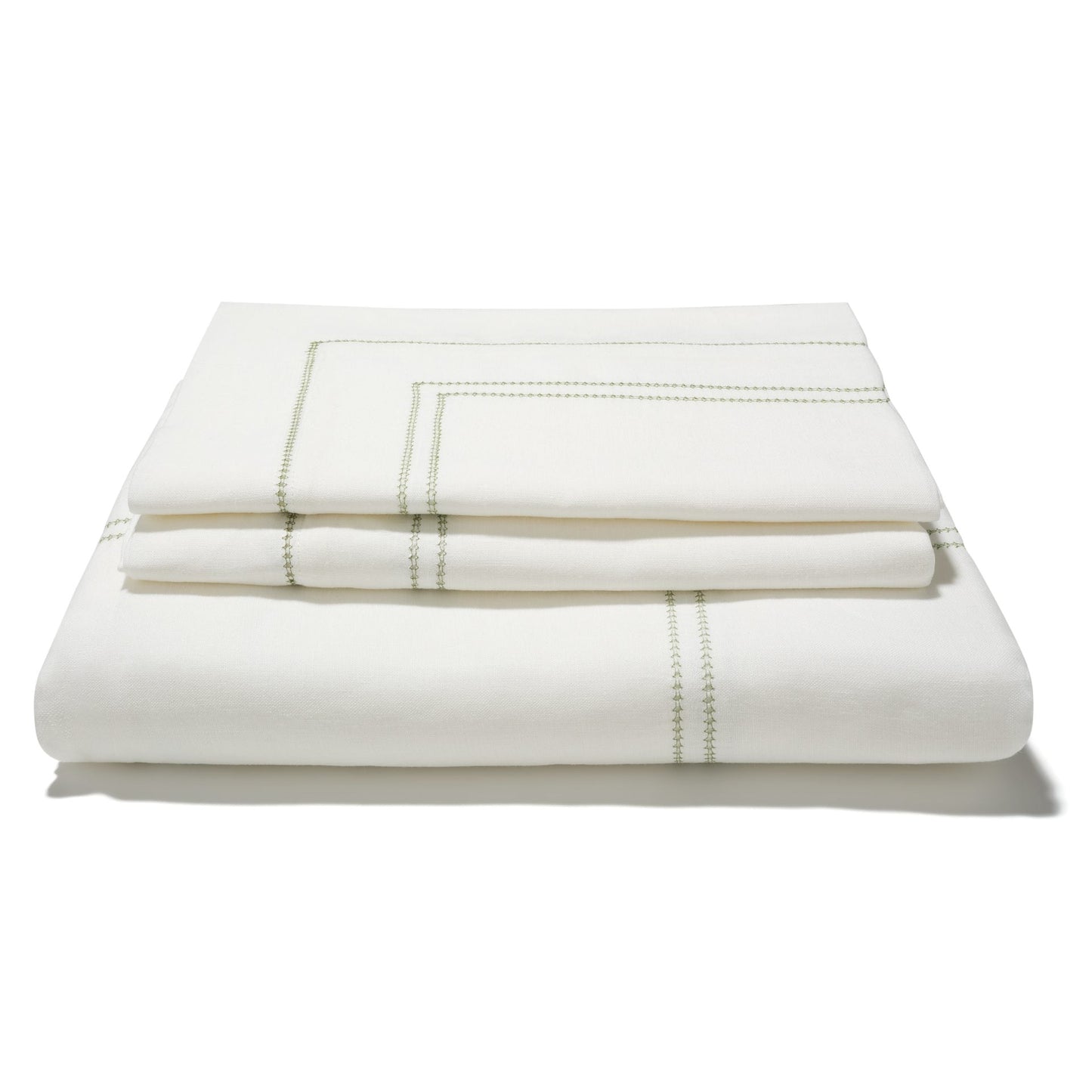 Bed Linen Set Hemstitch Botanical Green