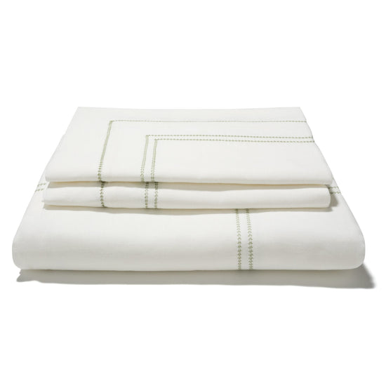 Bed Linen Set Hemstitch Botanical Green