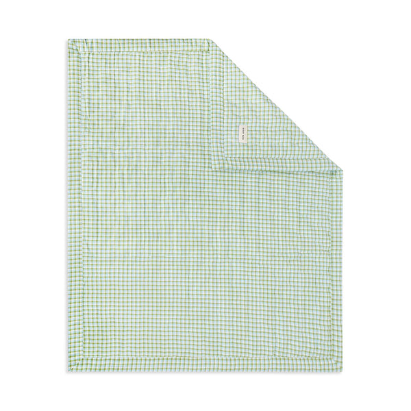 Quilted Single Bedspread - Greenhouse Gingham