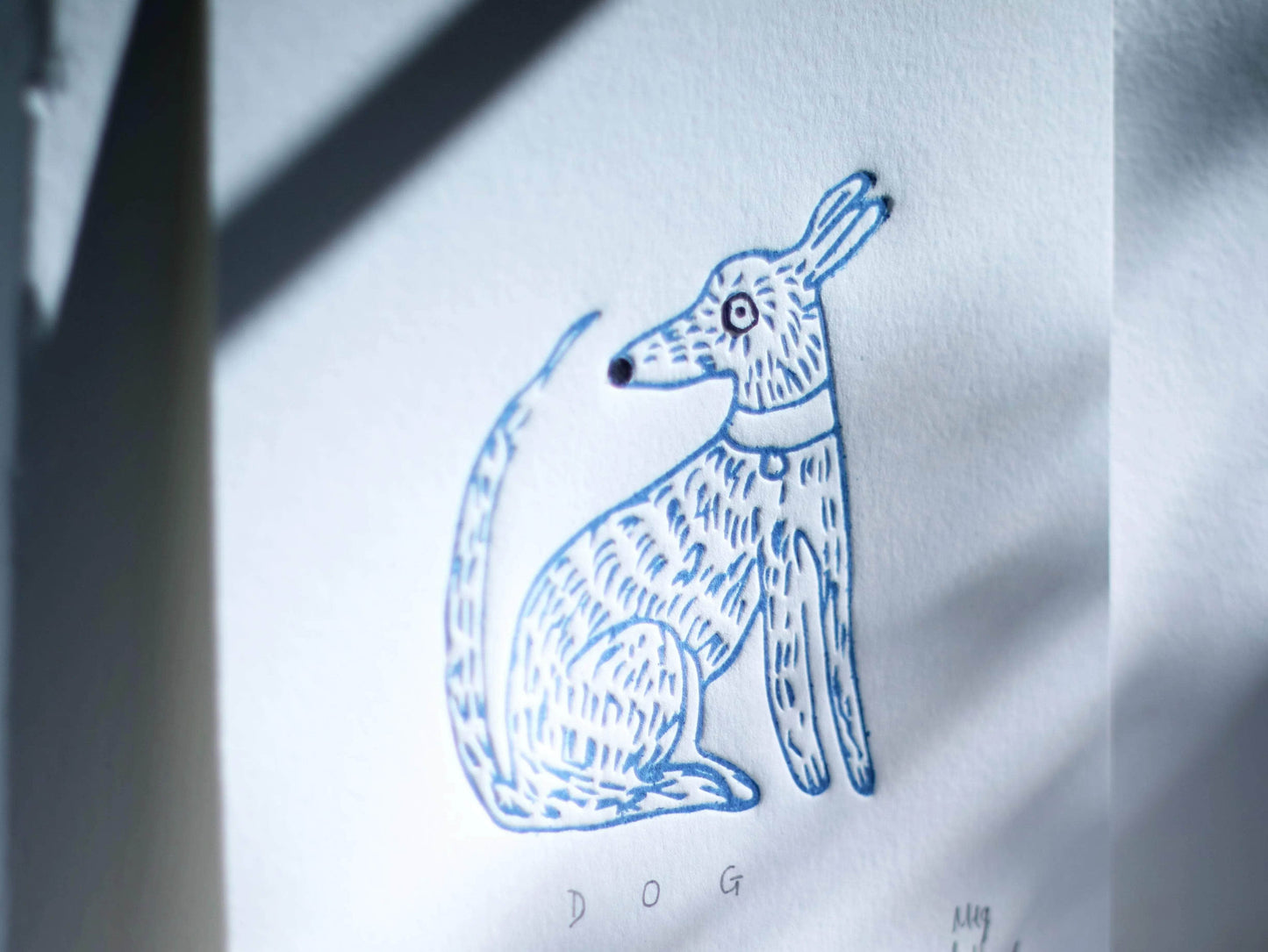 Limited Edition Dog Colour Embossing and Collage on Paper