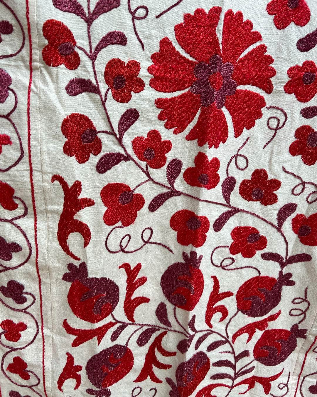 Vintage Red Suzani Quilt No.215