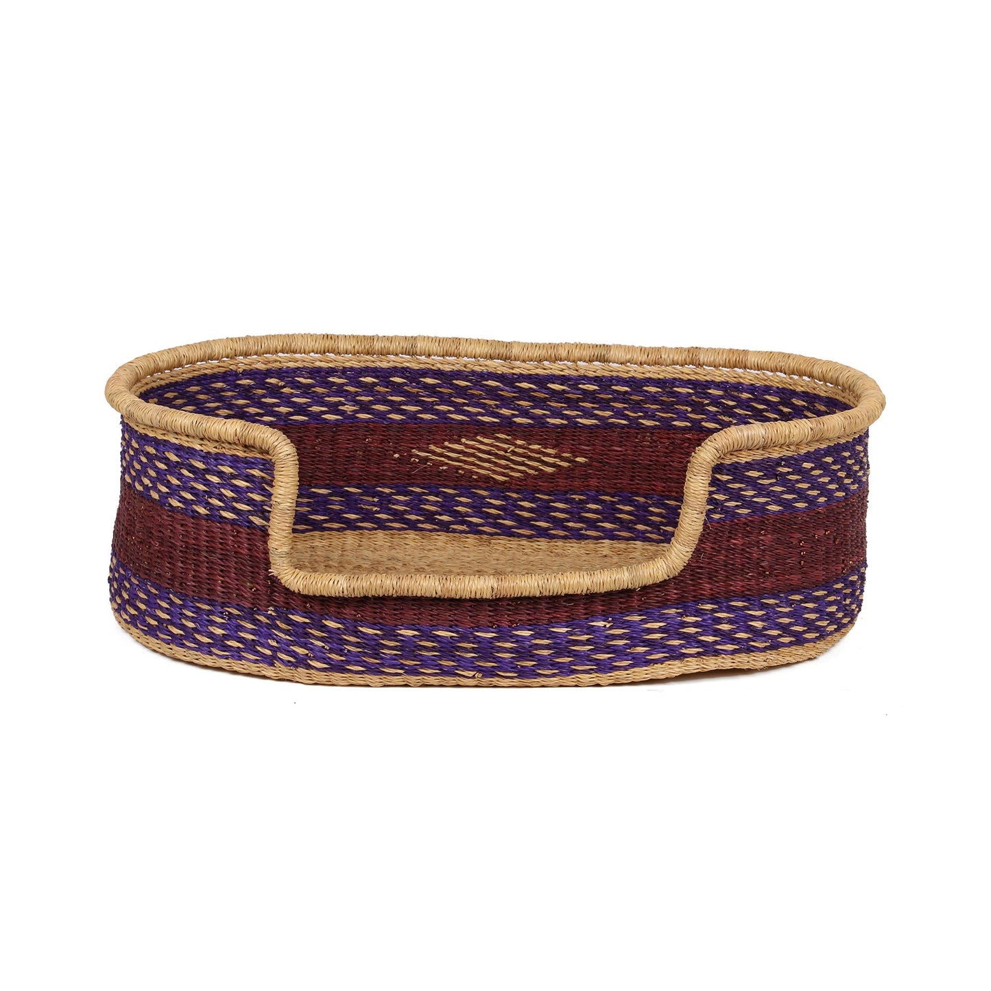 MAGE: Purple and Burgundy Dog Basket - Small