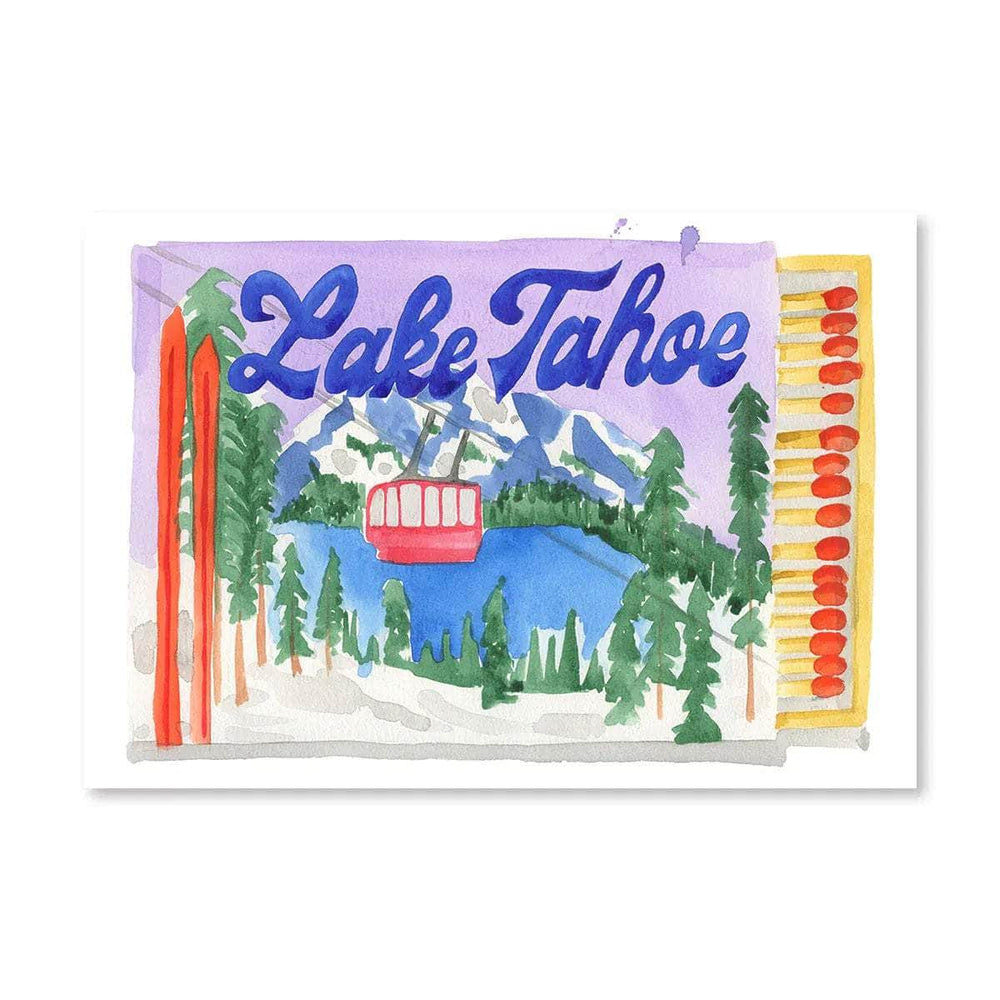 Lake Tahoe Ski Matchbook Print
