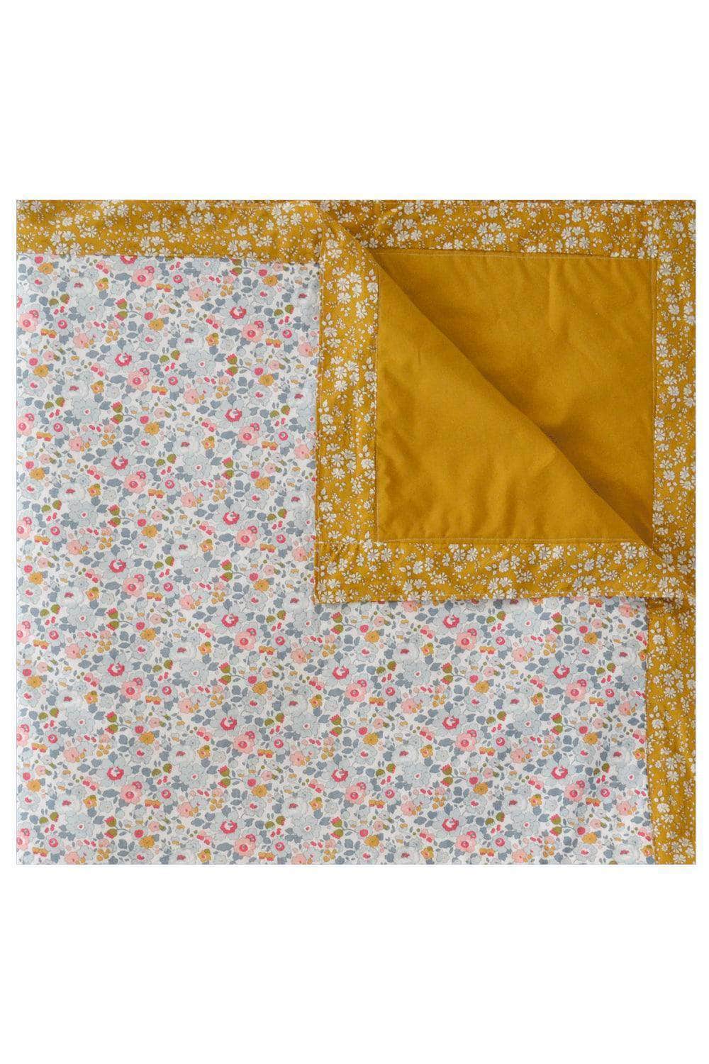 Picnic Blanket Made With Liberty Fabric Betsy Grey & Capel Mustard