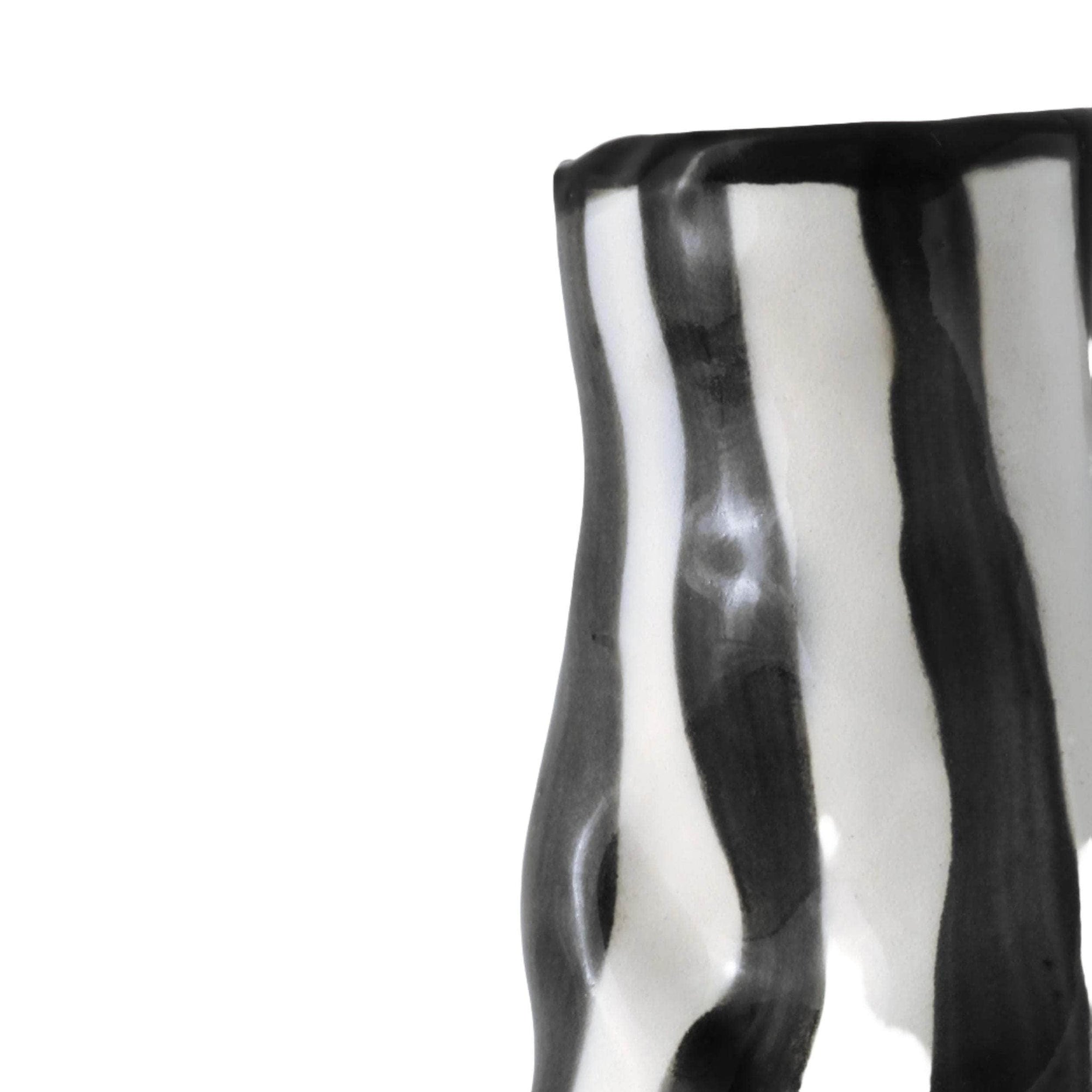 Black Candy Stripe Vase