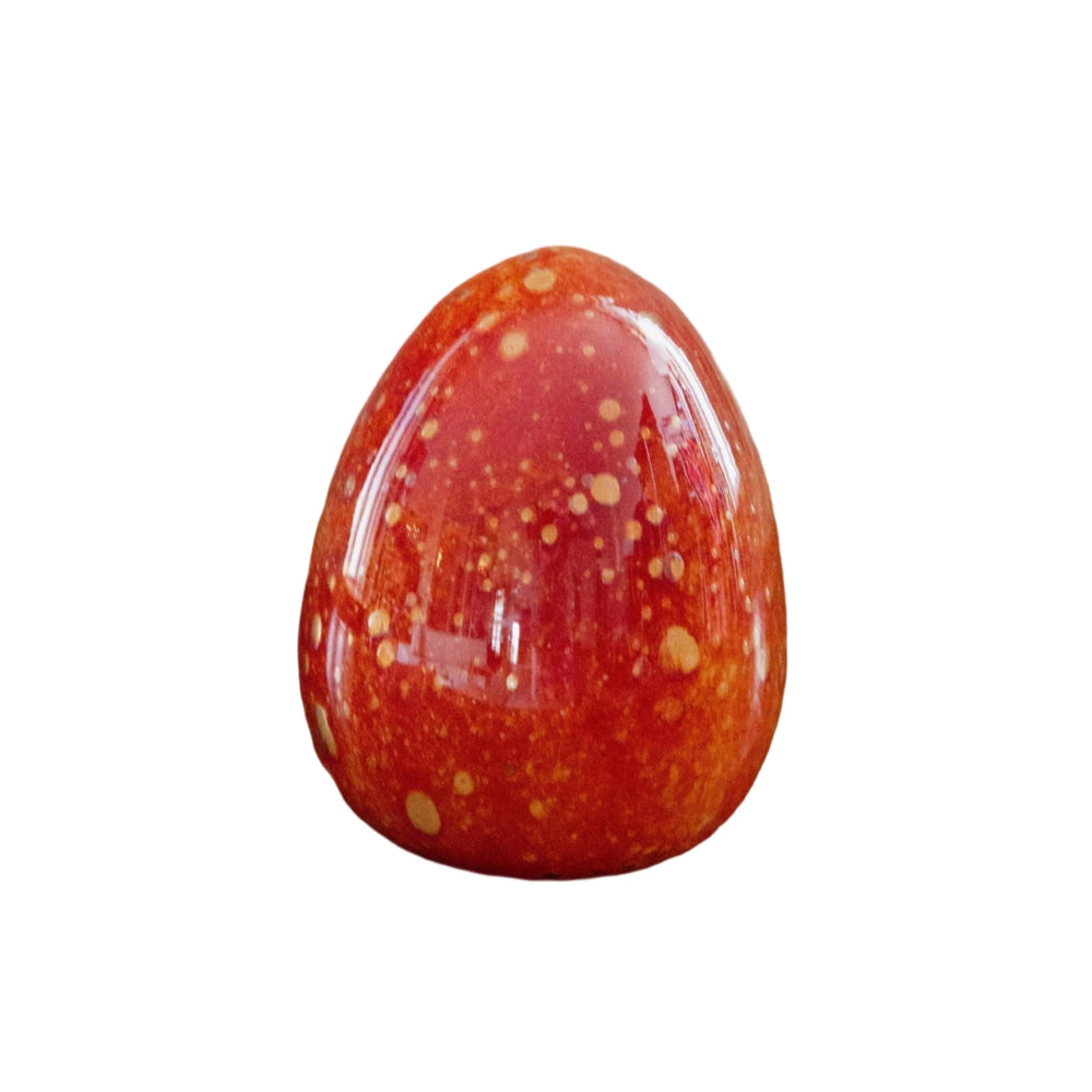 Anthologist Glass Easter Egg, Gold Speckled Red Large