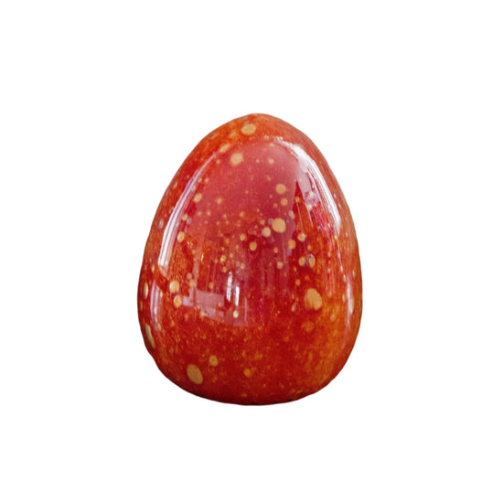 Anthologist Glass Easter Egg, Gold Speckled Red Large